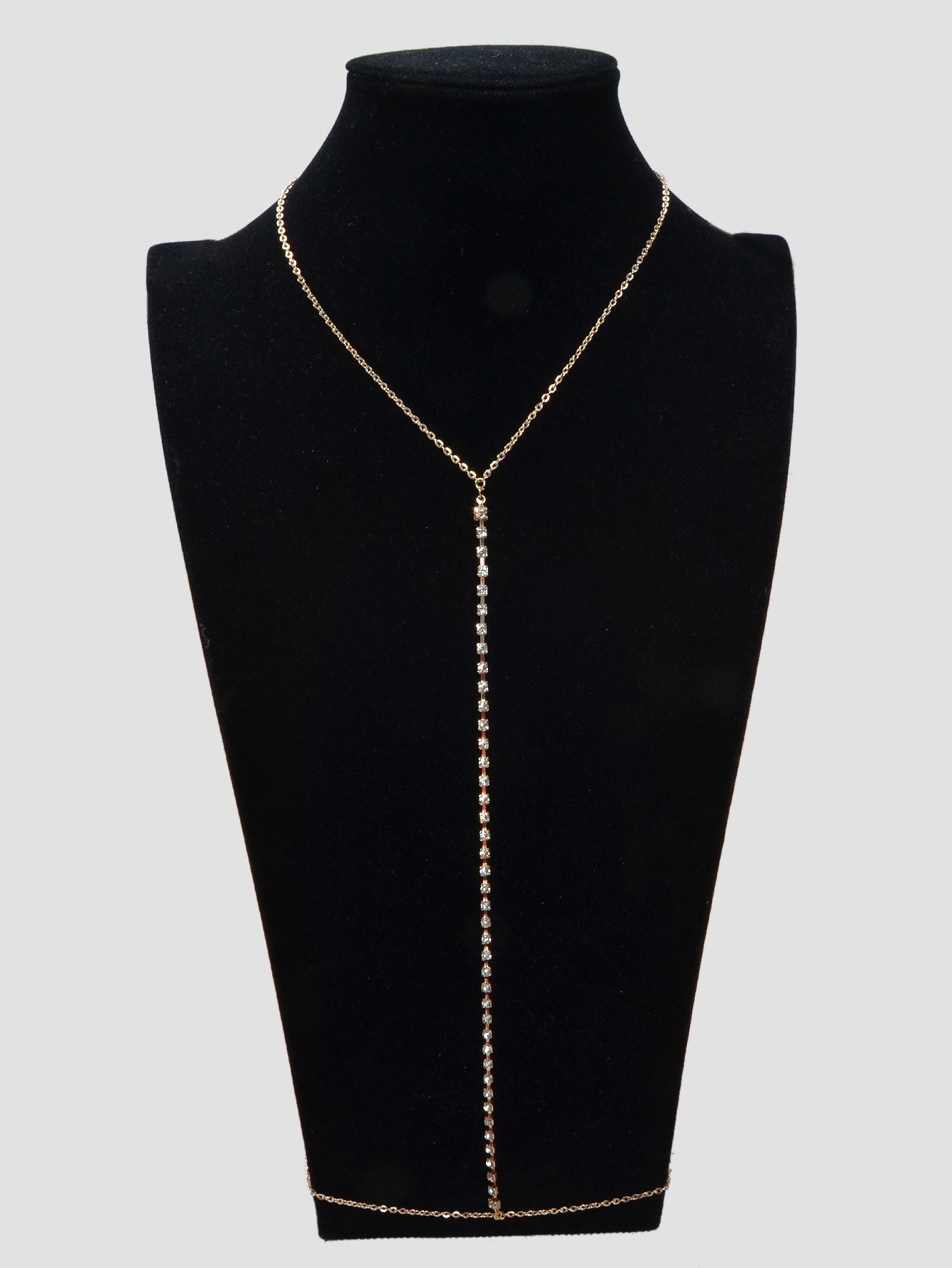 Glamorous Rhinestone Decor Bikini Beach Body Chain Harness Belly Waist Jewellery-0