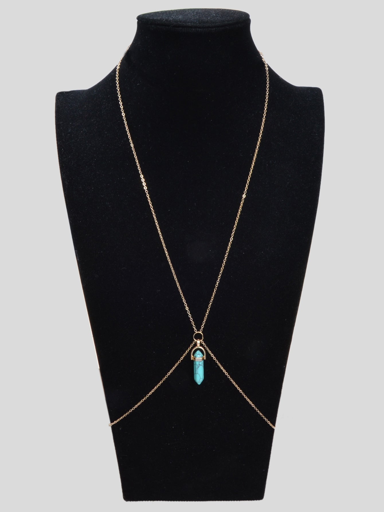 Bikini Beach Harness Beach Hexagonal Gemstone Waist Link Body Chain Belly Jewelry-5