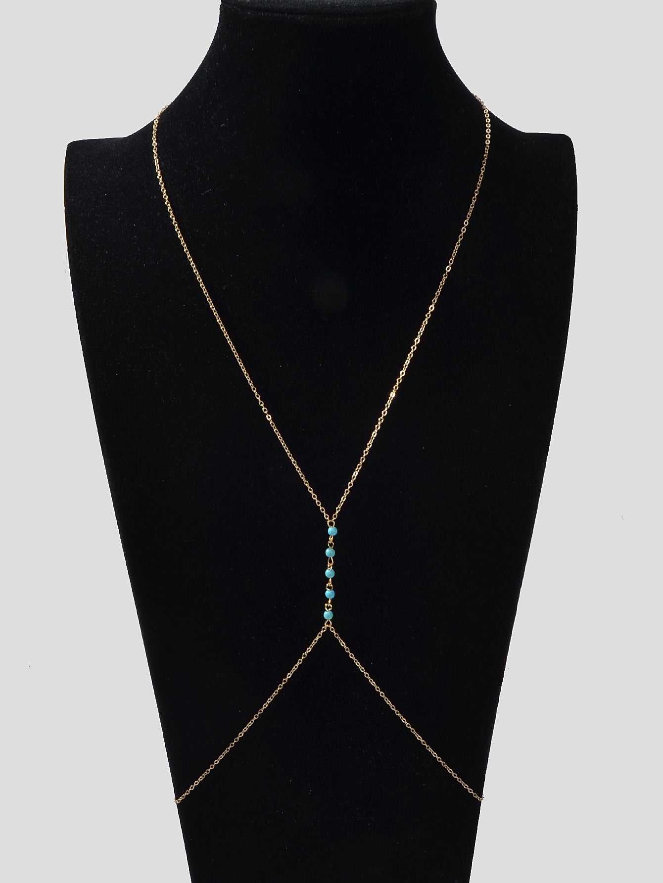 Sexy Turquoise Gold Silver Body Chain Beach Bikini Belly Waist Body Jewellery-0