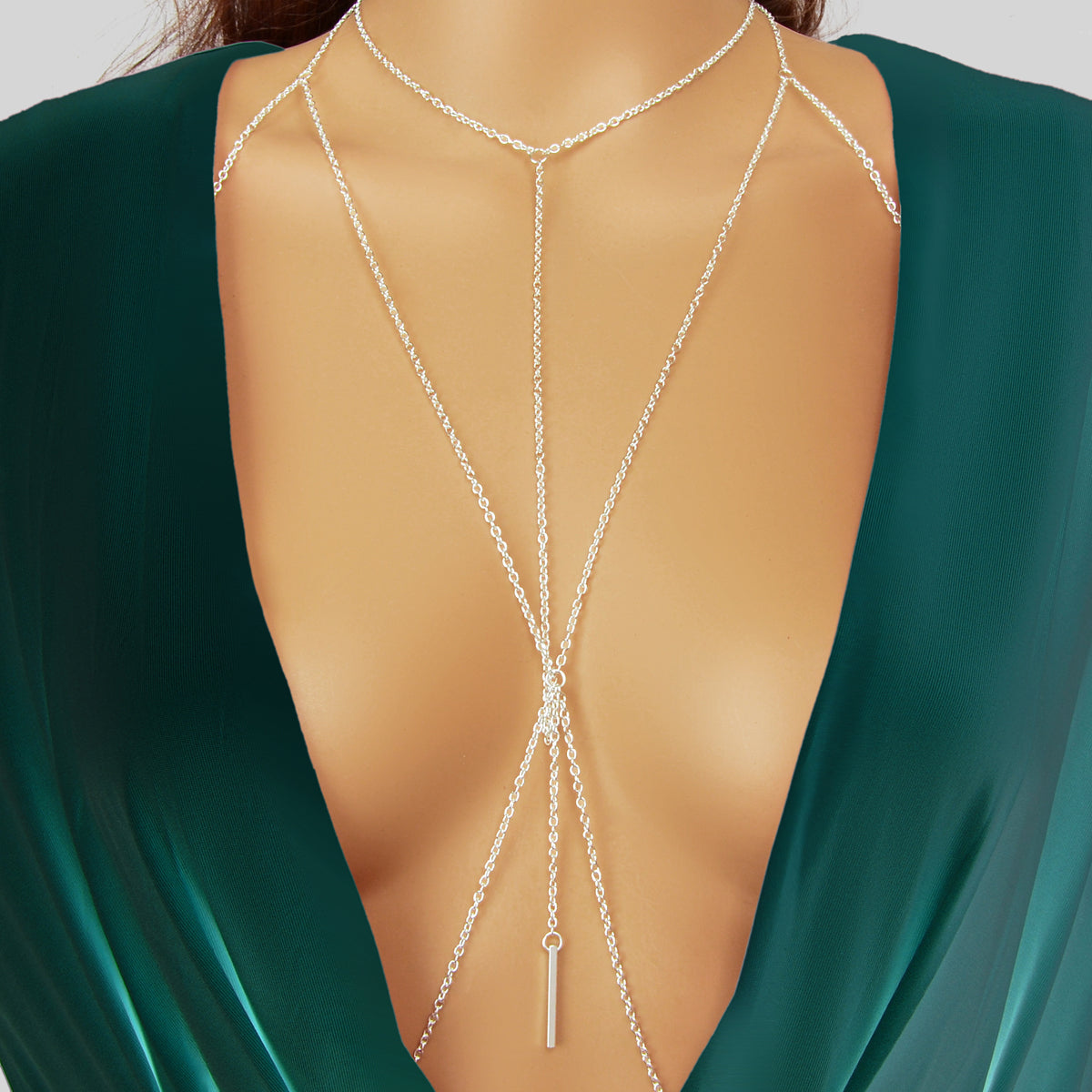 Sexy Gold Bikini Beach Body Chain Layered Chest Harness Belly Waist Jewellery-5