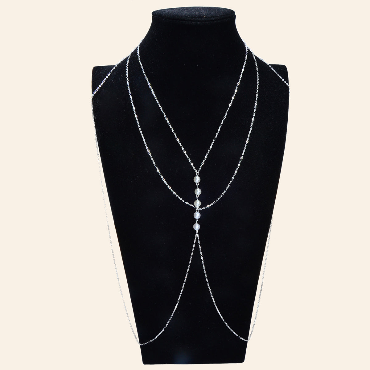 Gold Silver Body Chain with Layered Bra Chains Bikini Nightclub Body Jewellery-0