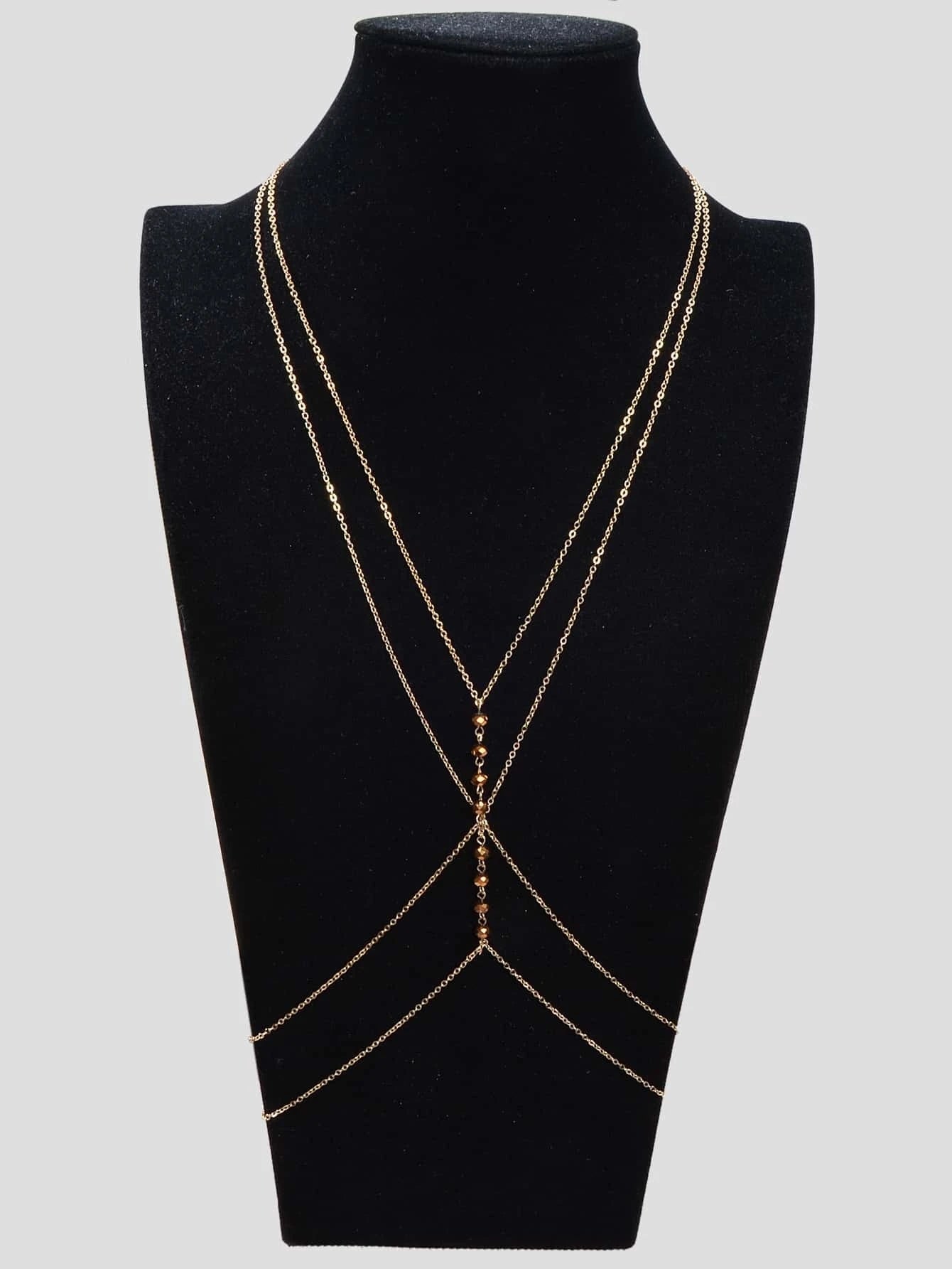 Body Chain Jewellery for Girls Bikini Belly Chain Necklace with Acrylic Beads-1