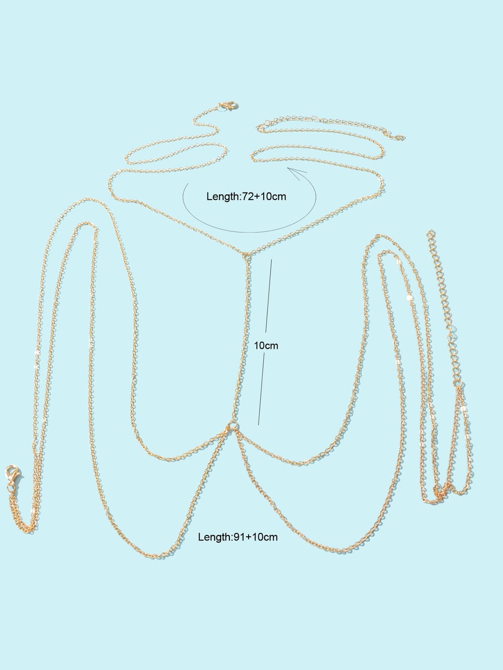 Chest Body Chain Choker Multilayer Bikini Beach Harness Waist Jewellery-4