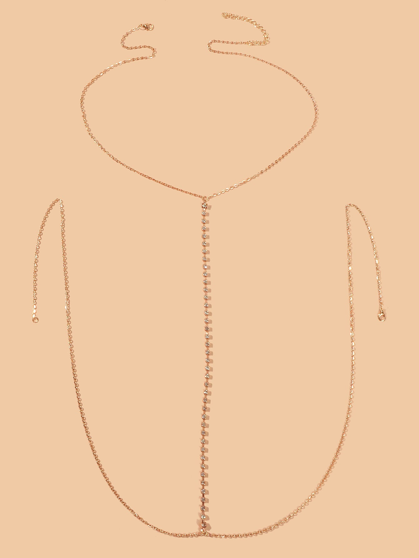 Glamorous Rhinestone Decor Bikini Beach Body Chain Harness Belly Waist Jewellery-1