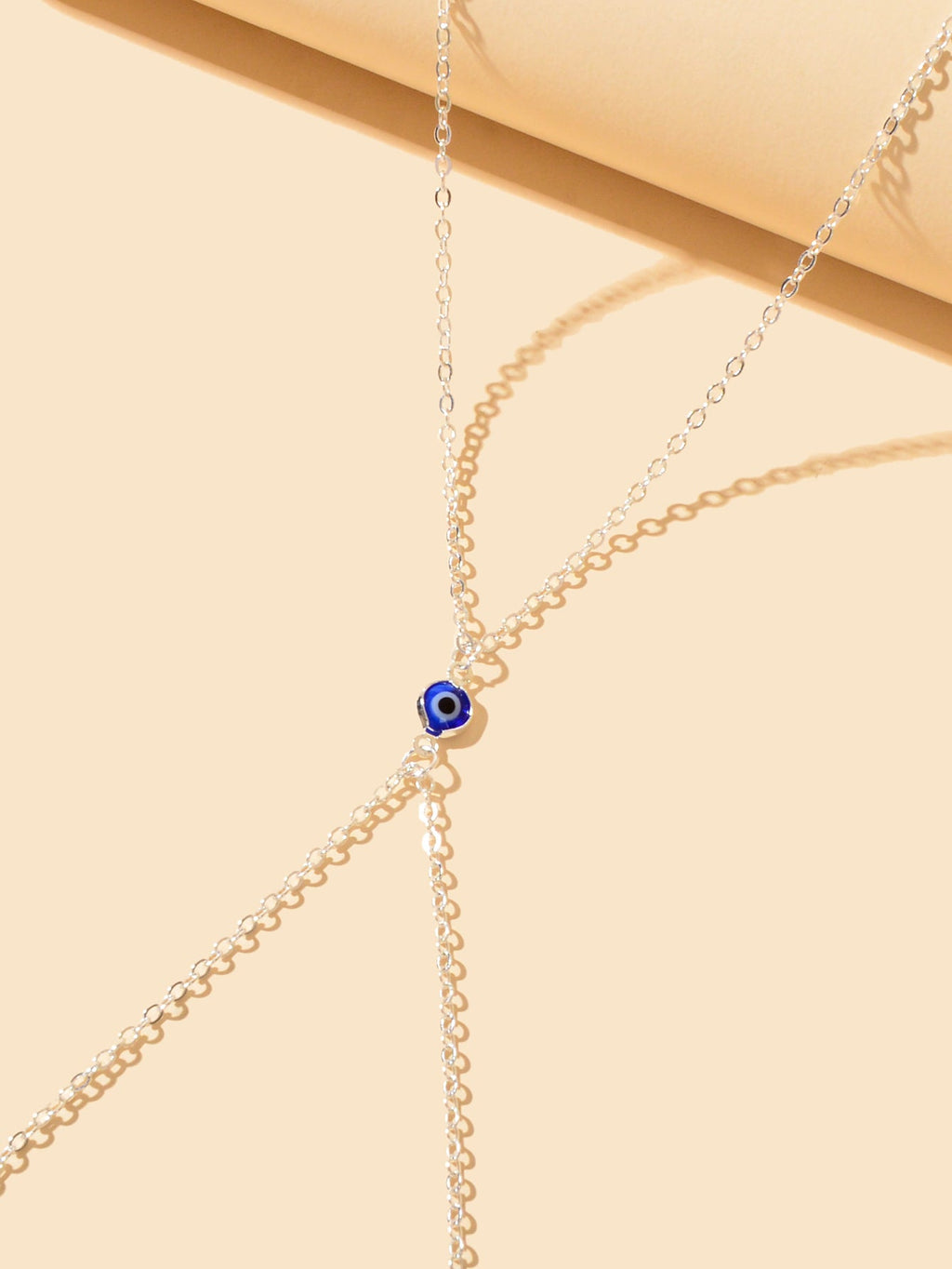 Evil Eye Decor Silver Body Chain Crossover Harness Bikini Beach Body Jewellery-2