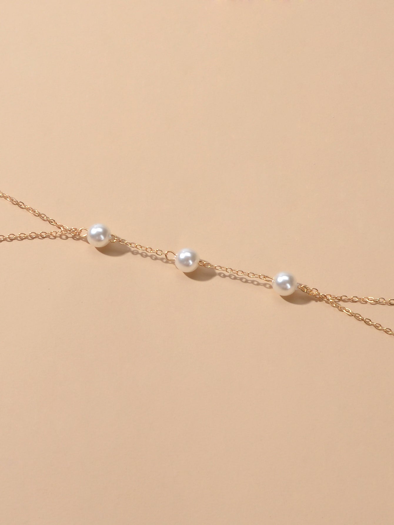 Feelontop Glamorous Pearl Bikini Body Chain Chest Harness Belly Waist Jewellery-3