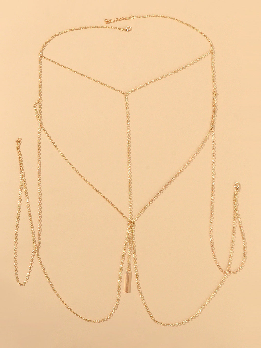 Sexy Gold Bikini Beach Body Chain Layered Chest Harness Belly Waist Jewellery-1