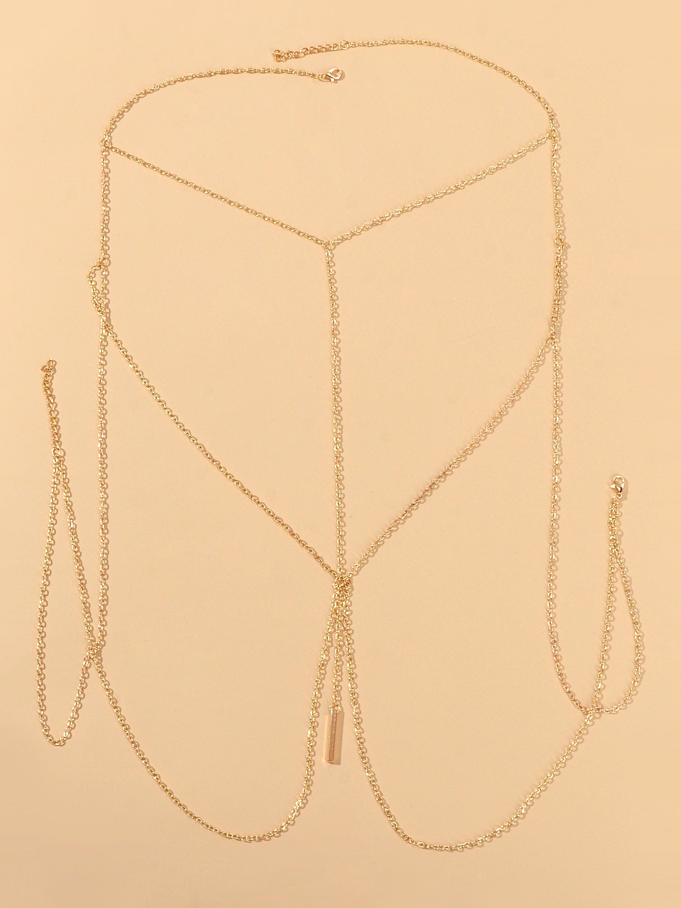 Sexy Gold Bikini Beach Body Chain Layered Chest Harness Belly Waist Jewellery-1