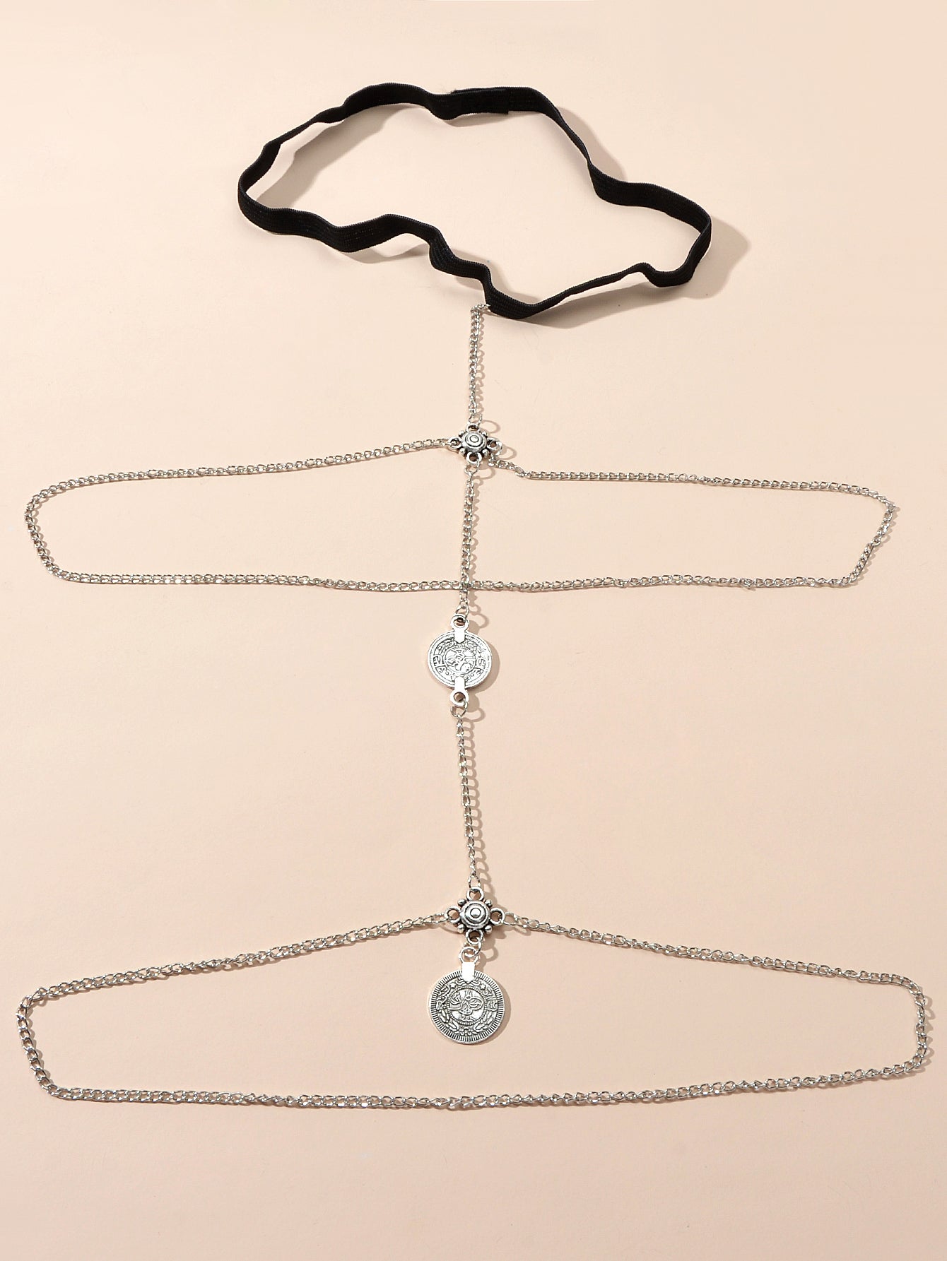 Glamorous Coin Charm Antique Leg Chains Bikini Beach Body Chain Harness Jewelry-1