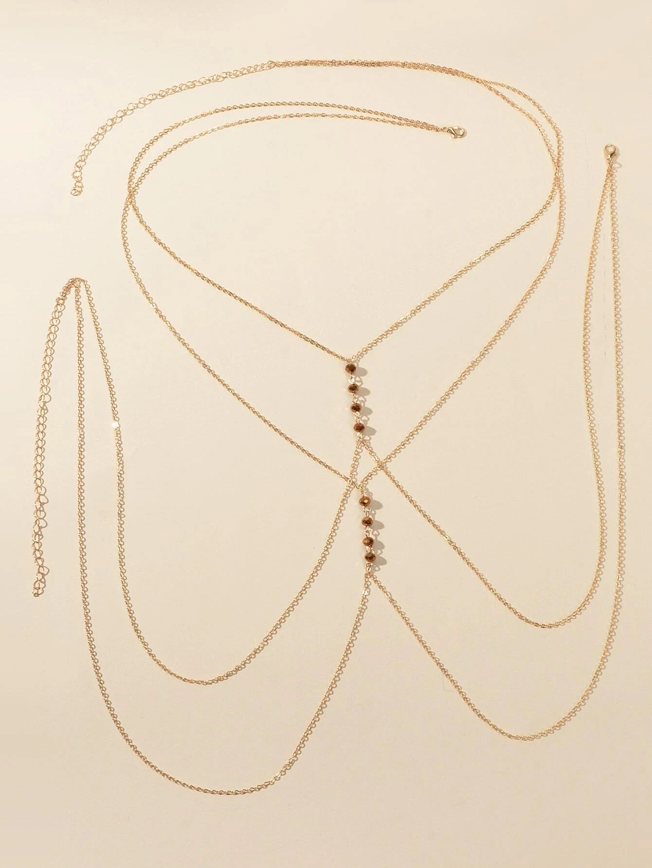 Body Chain Jewellery for Girls Bikini Belly Chain Necklace with Acrylic Beads-2