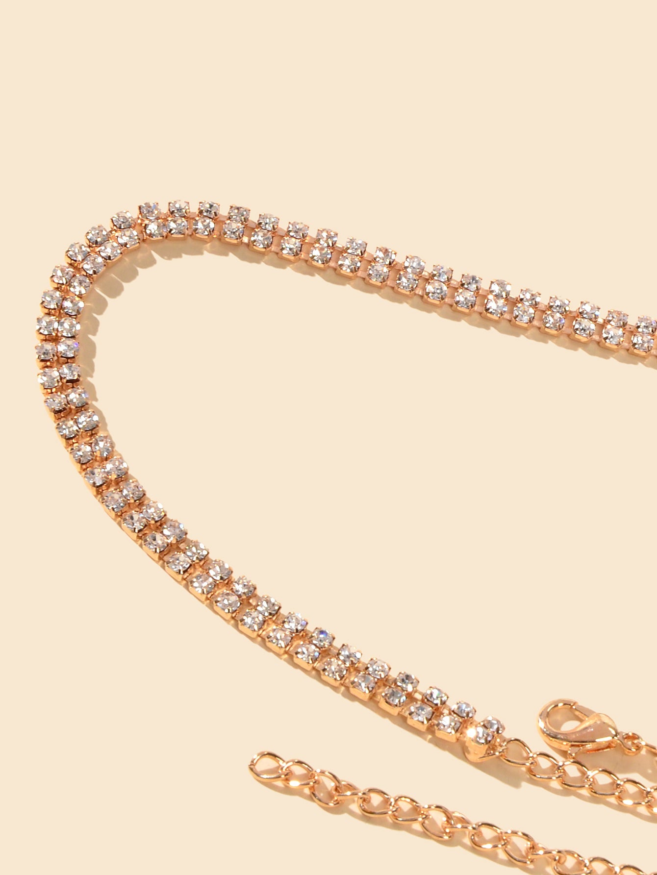 1pc Sexy Body Jewelry Gold Chain Crystal Black Velvet Bikini Stretchy Leg Chain-2