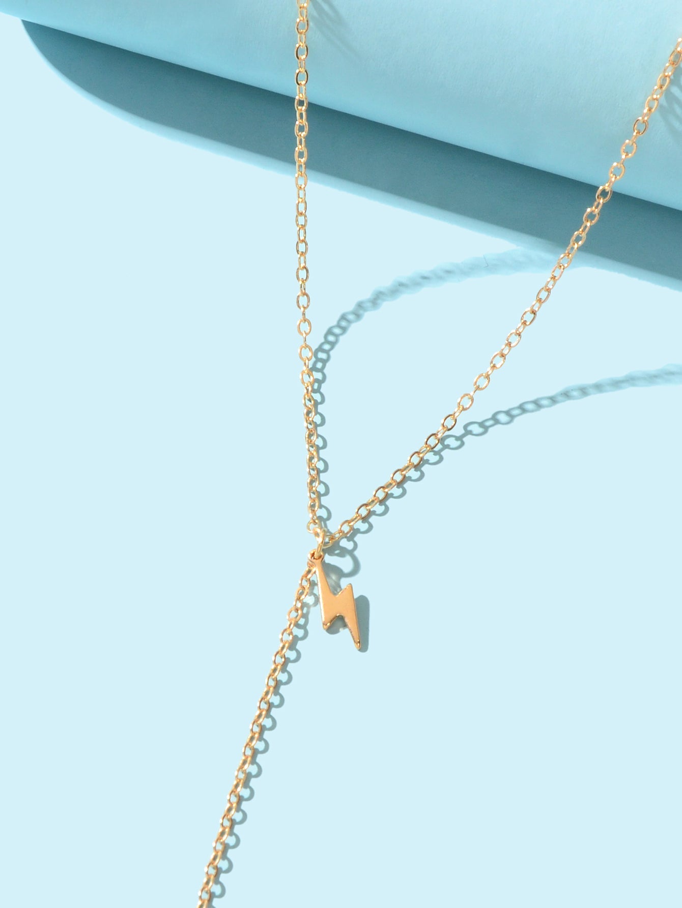 Minimalist Lightning Charm Gold Body Chain Bikini Beach Rave Girl Body Accessory-2