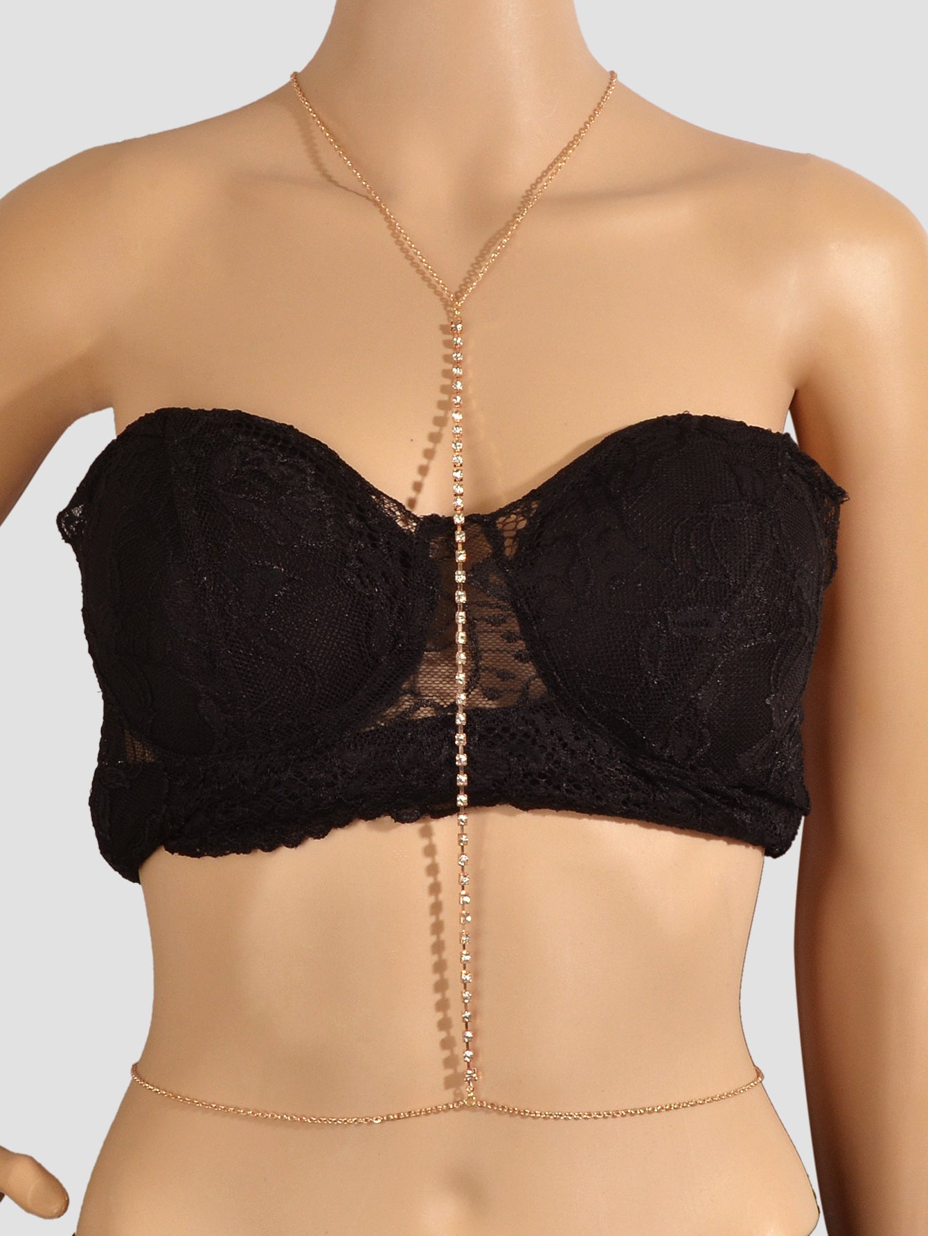 Glamorous Rhinestone Decor Bikini Beach Body Chain Harness Belly Waist Jewellery-2