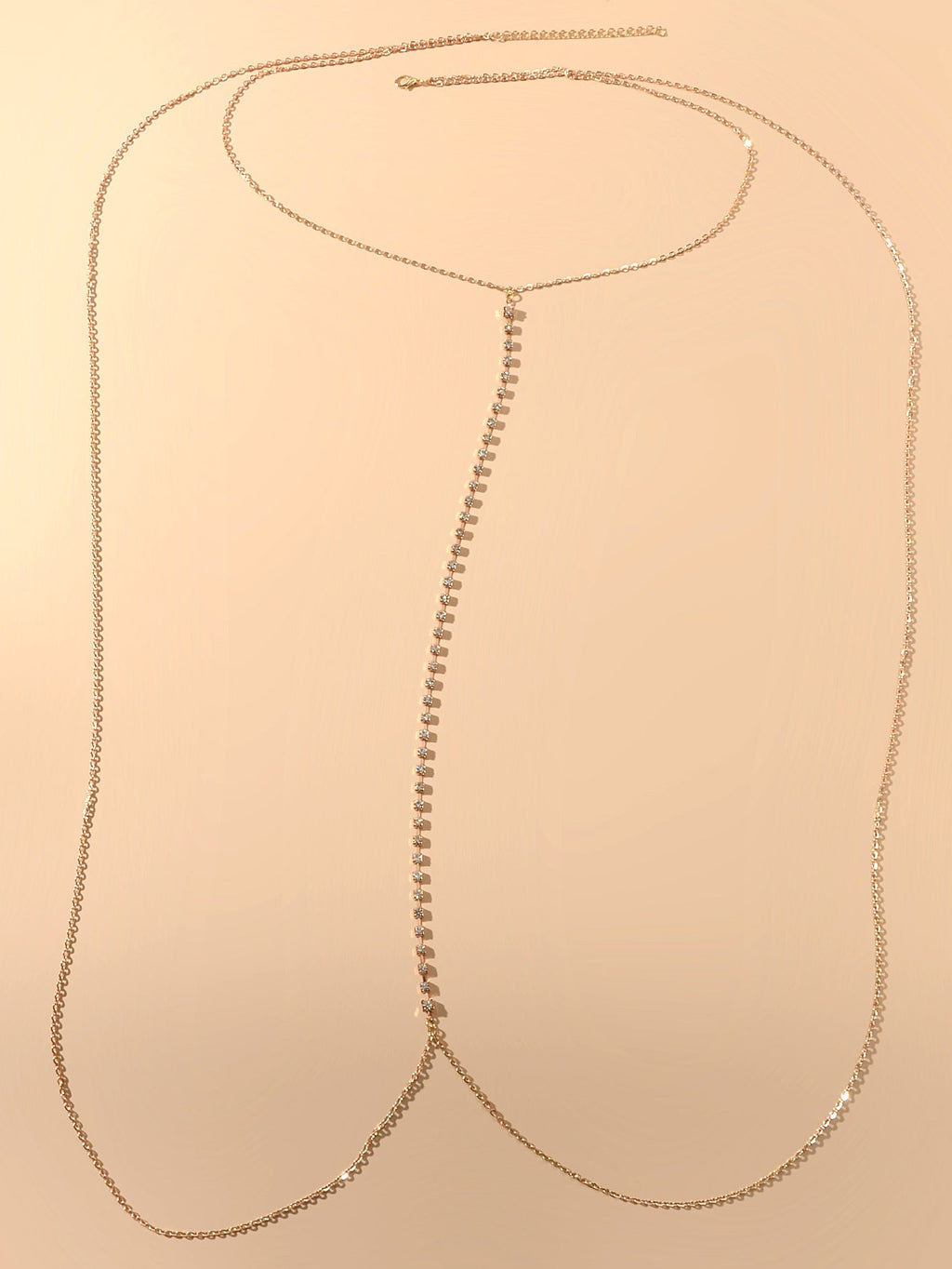 Glamorous Rhinestone Decor Bikini Beach Body Chain Harness Belly Waist Jewellery-3