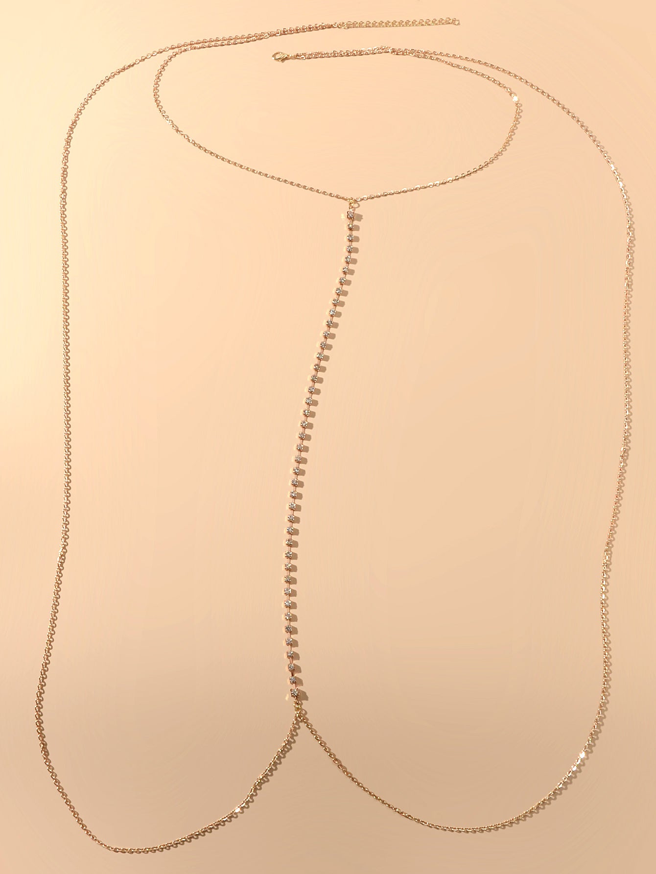 Glamorous Rhinestone Decor Bikini Beach Body Chain Harness Belly Waist Jewellery-3