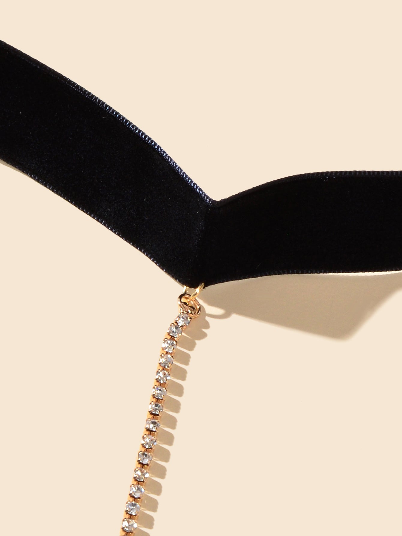 1pc Sexy Body Jewelry Gold Chain Crystal Black Velvet Bikini Stretchy Leg Chain-3