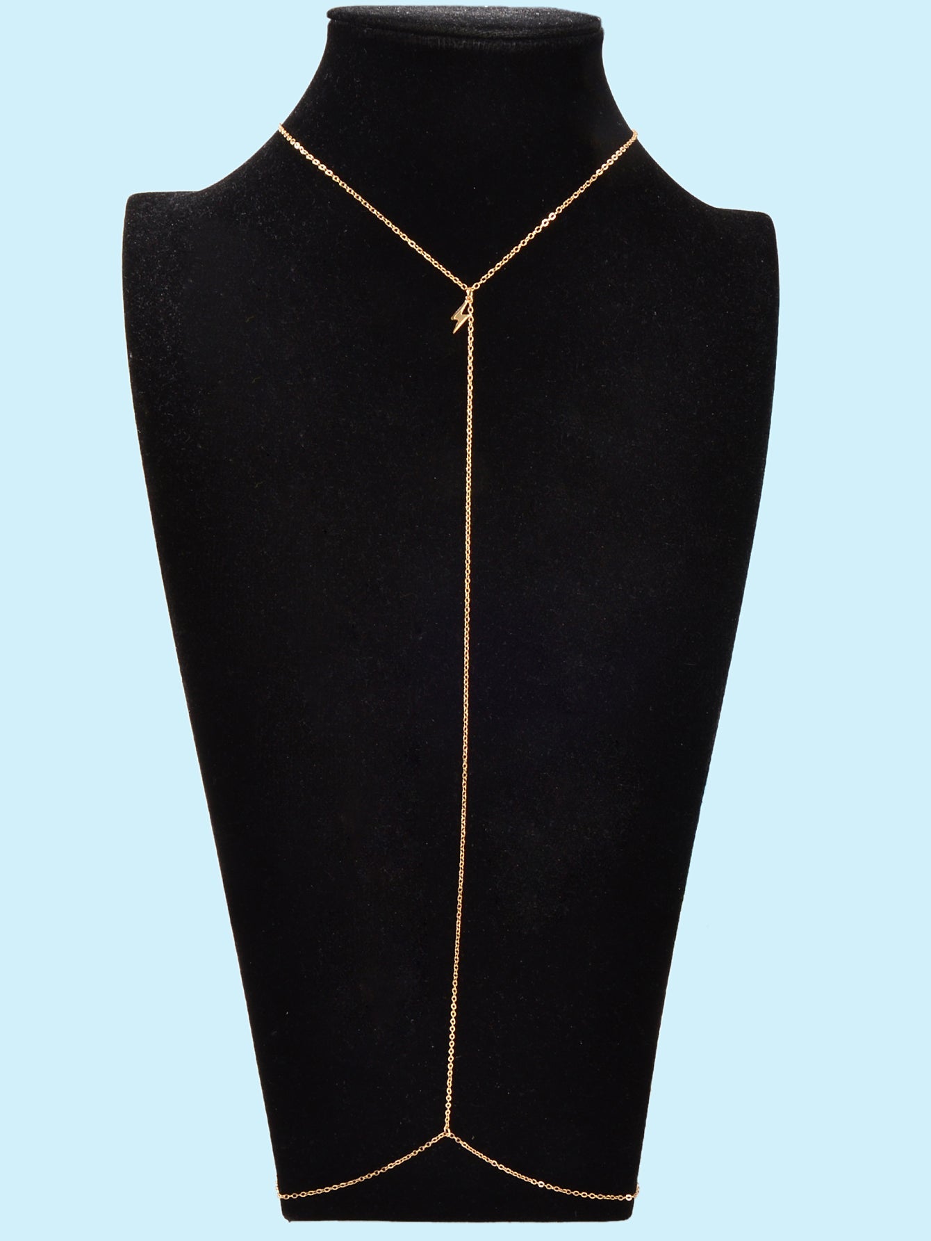 Minimalist Lightning Charm Gold Body Chain Bikini Beach Rave Girl Body Accessory-3