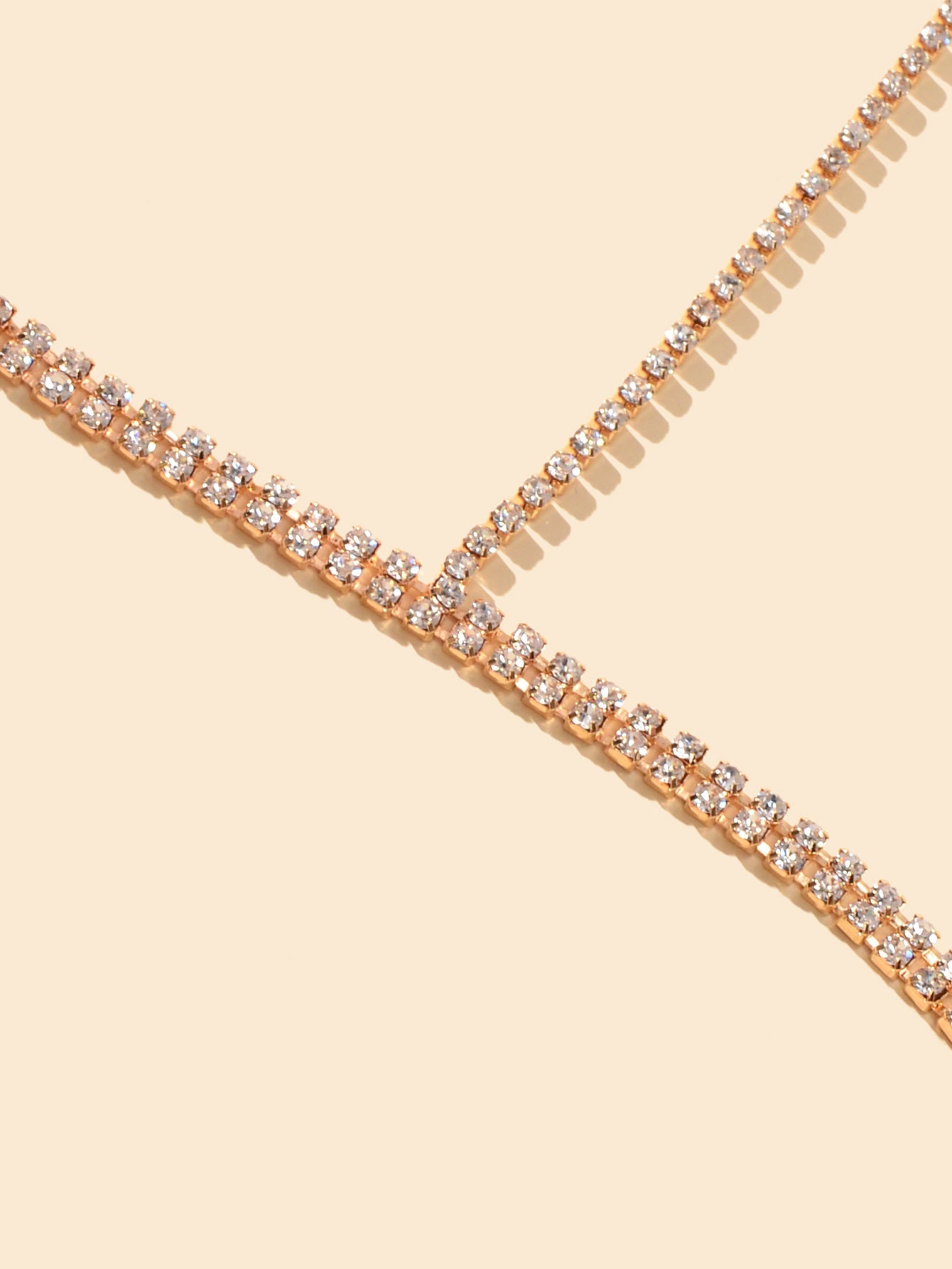 1pc Sexy Body Jewelry Gold Chain Crystal Black Velvet Bikini Stretchy Leg Chain-4