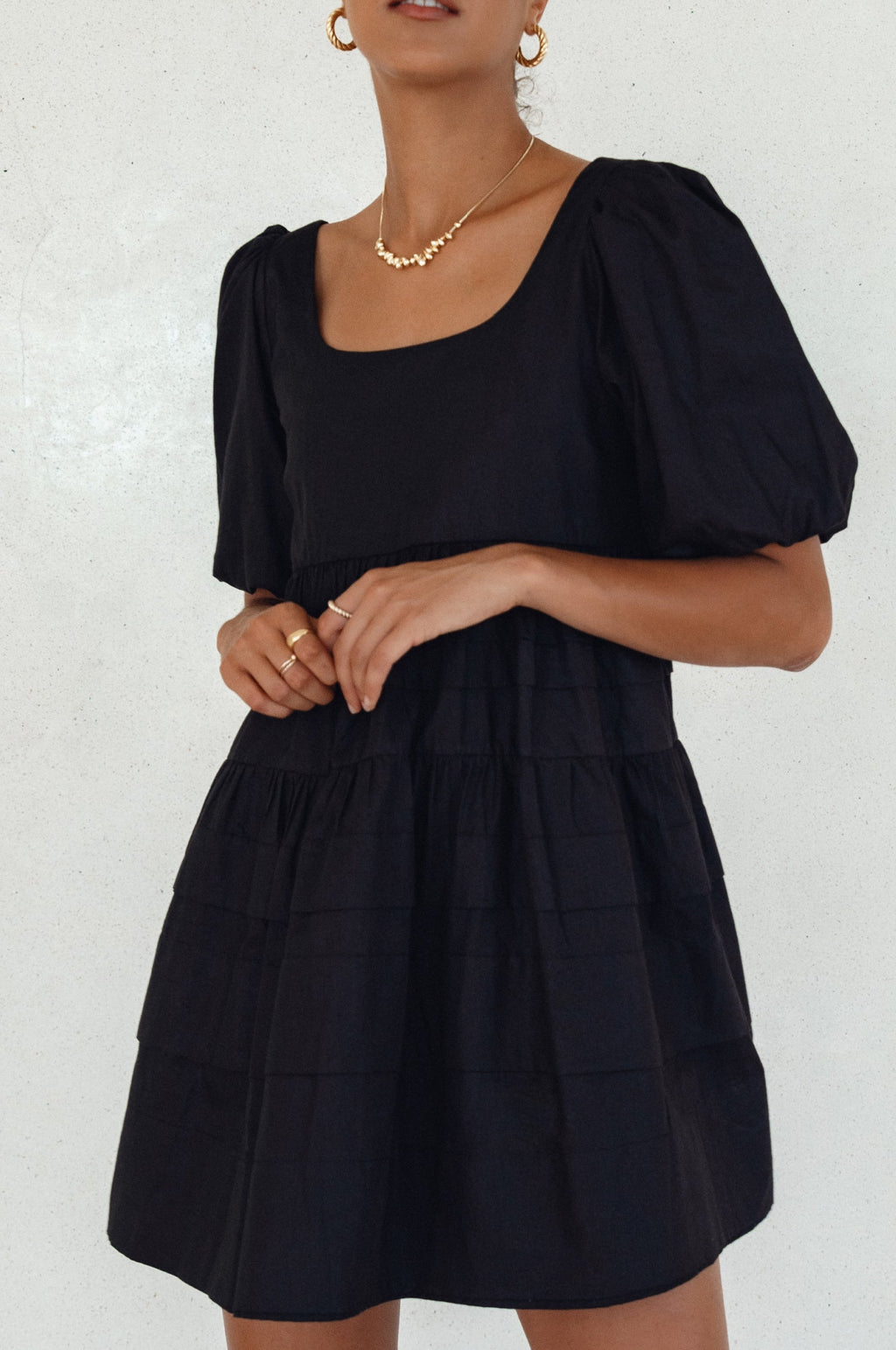 Andrea Babydoll Cotton Mini Dress (Sale)-2