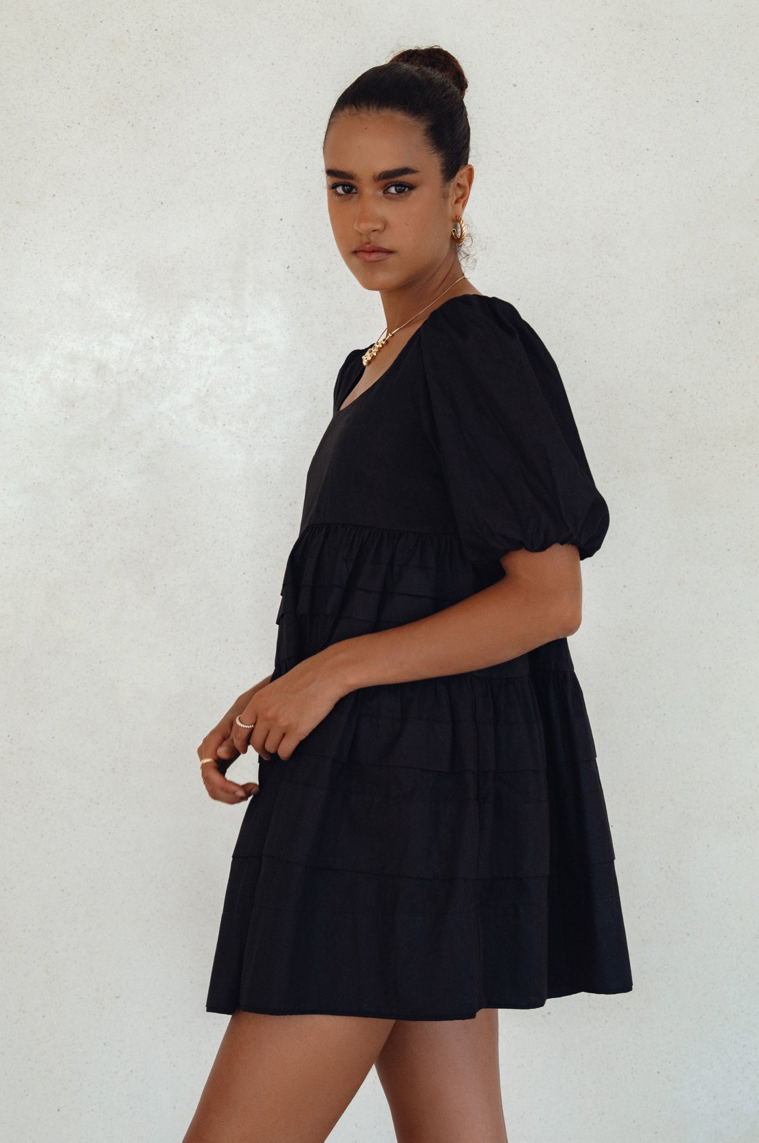 Andrea Babydoll Cotton Mini Dress (Sale)-3