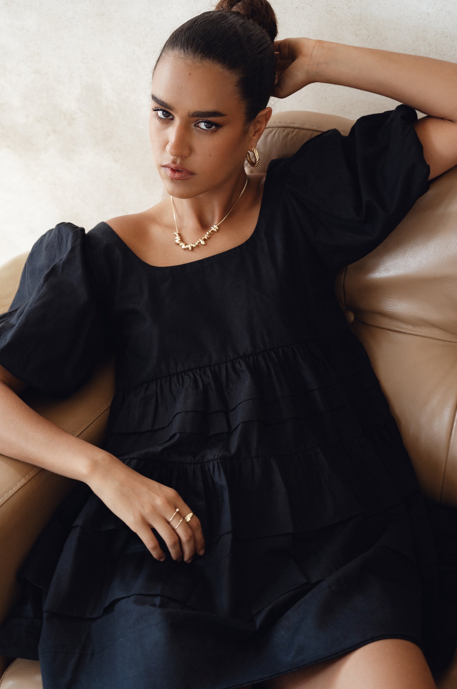 Andrea Babydoll Cotton Mini Dress (Sale)-5