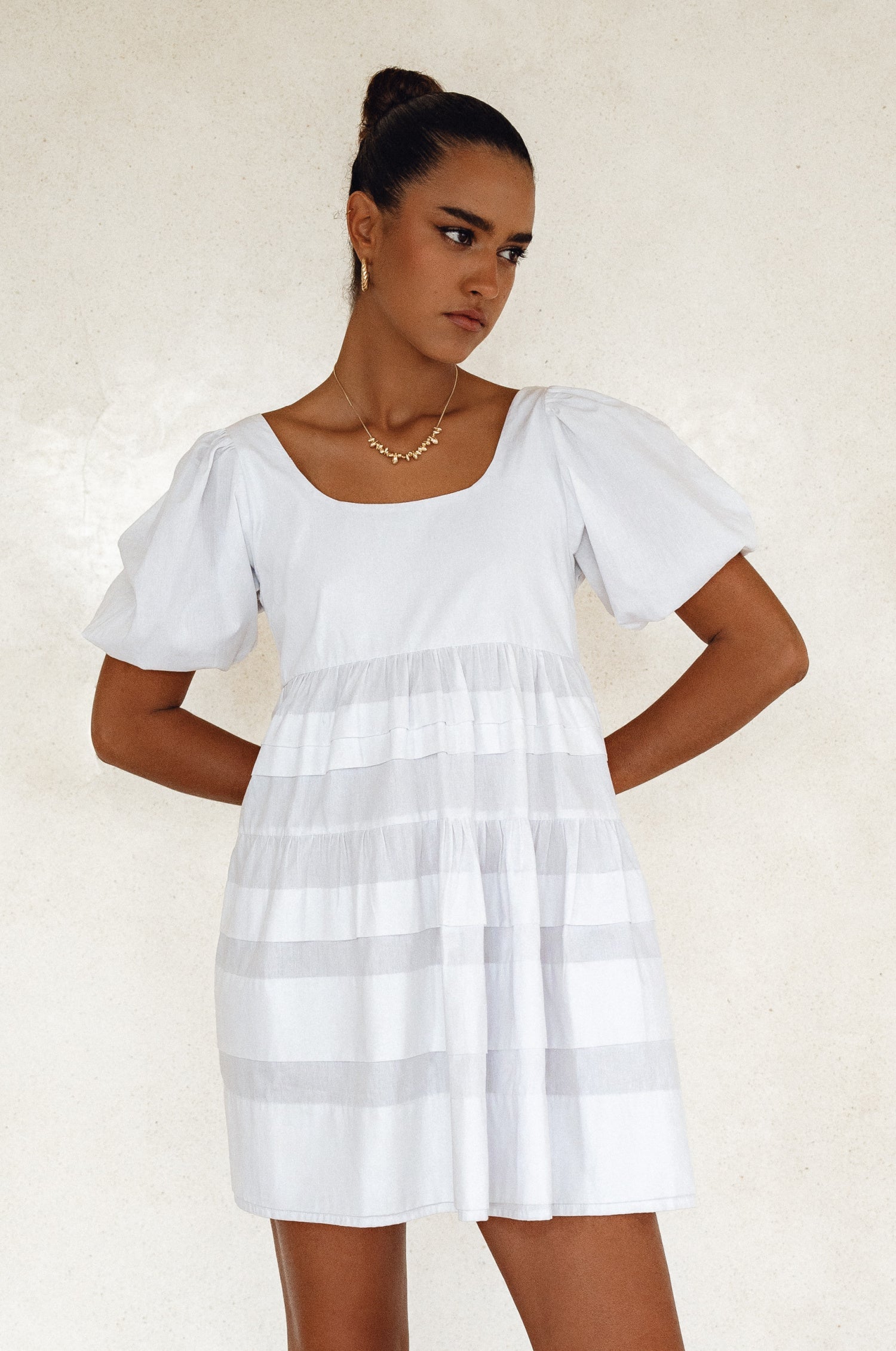 Andrea Babydoll Cotton Mini Dress (Sale)-9