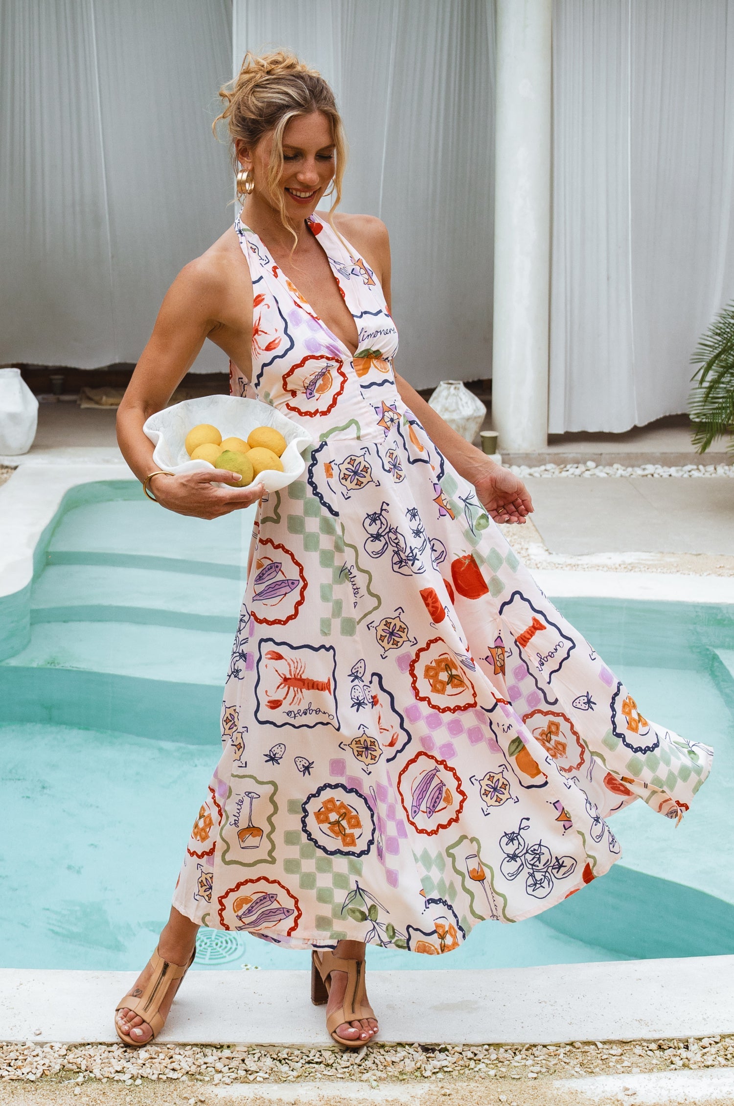 Costa Brava Halterneck Maxi Dress-5