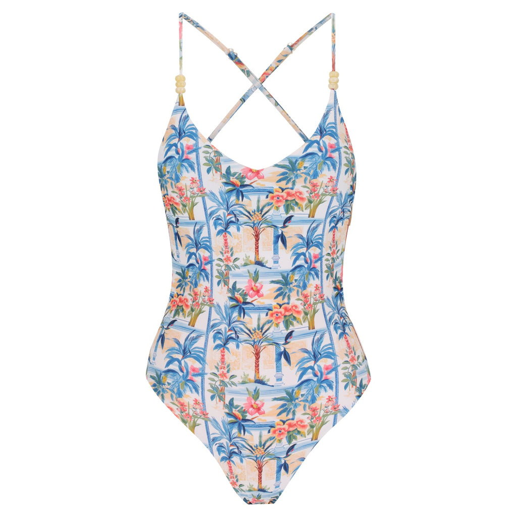 Cross Back One Piece-Positano Sun-0