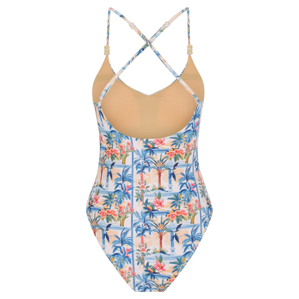 Cross Back One Piece-Positano Sun-1
