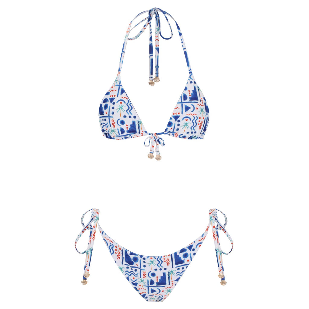 Triangle Bikini Set-Aegean Sea-0