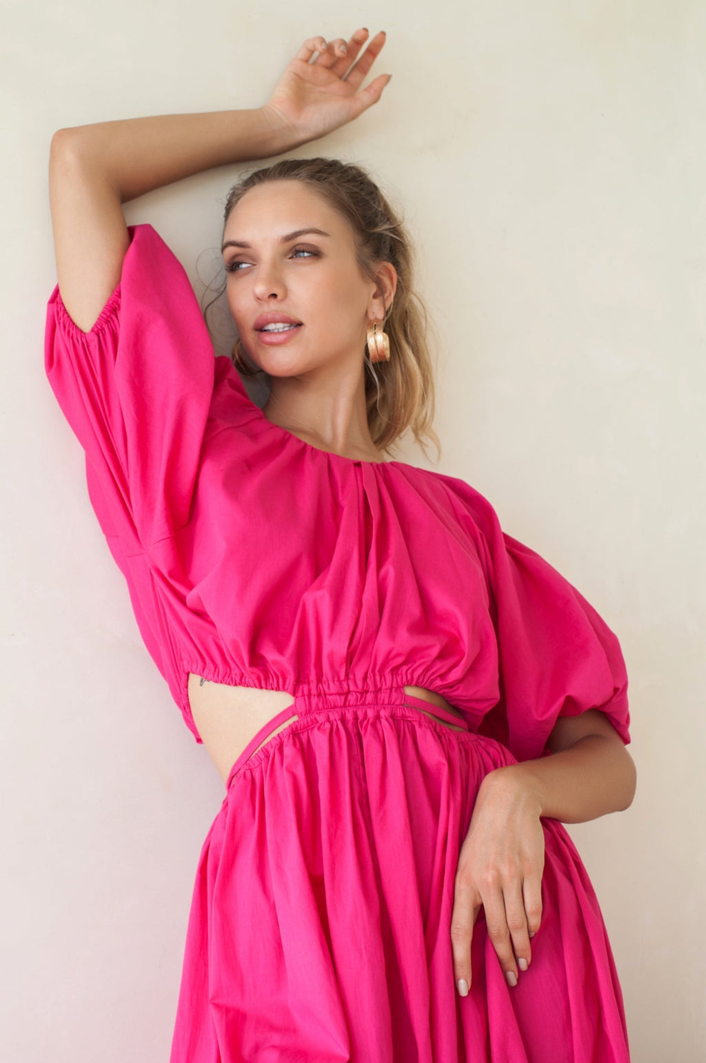 Eva Poplin Cotton Cutout Midi Dress (Sale)-4