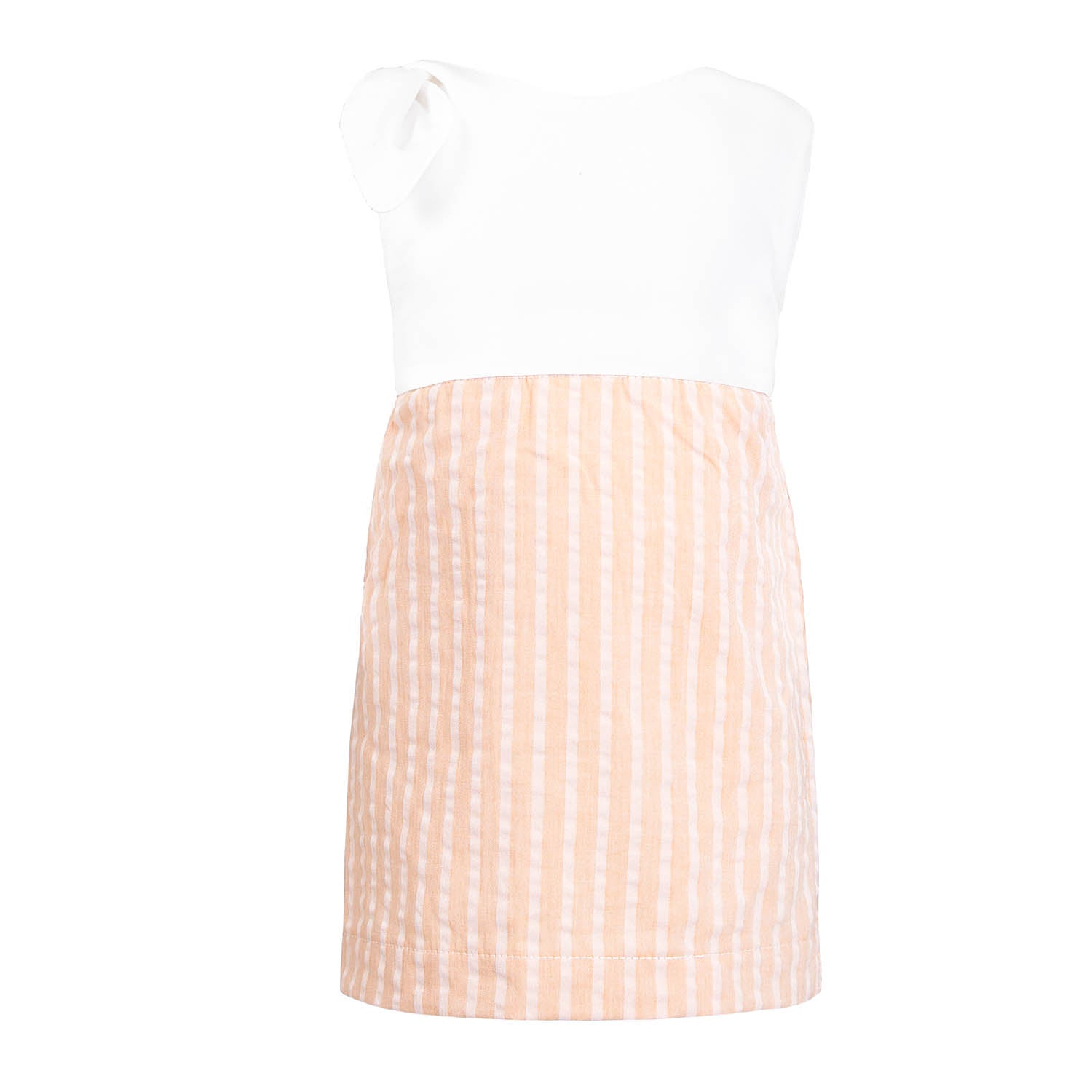 Baby Dress in Peach and White-2