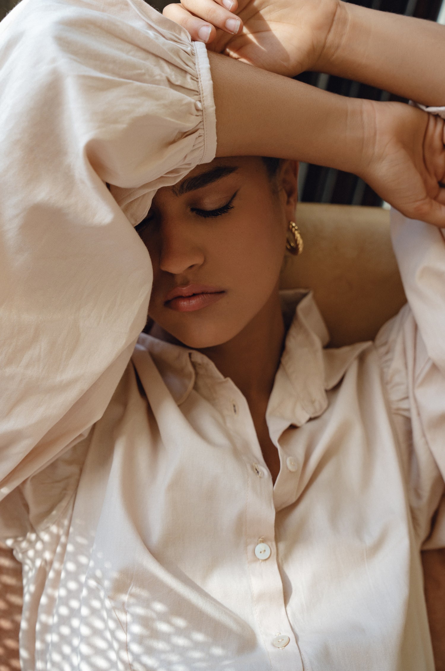 Malina Button Down Cotton Mini Dress (Sale)-4