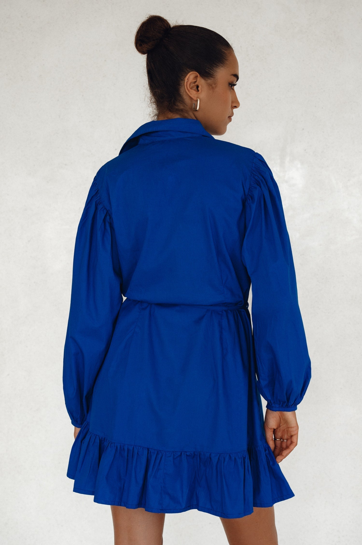 Malina Button Down Cotton Mini Dress (Sale)-3