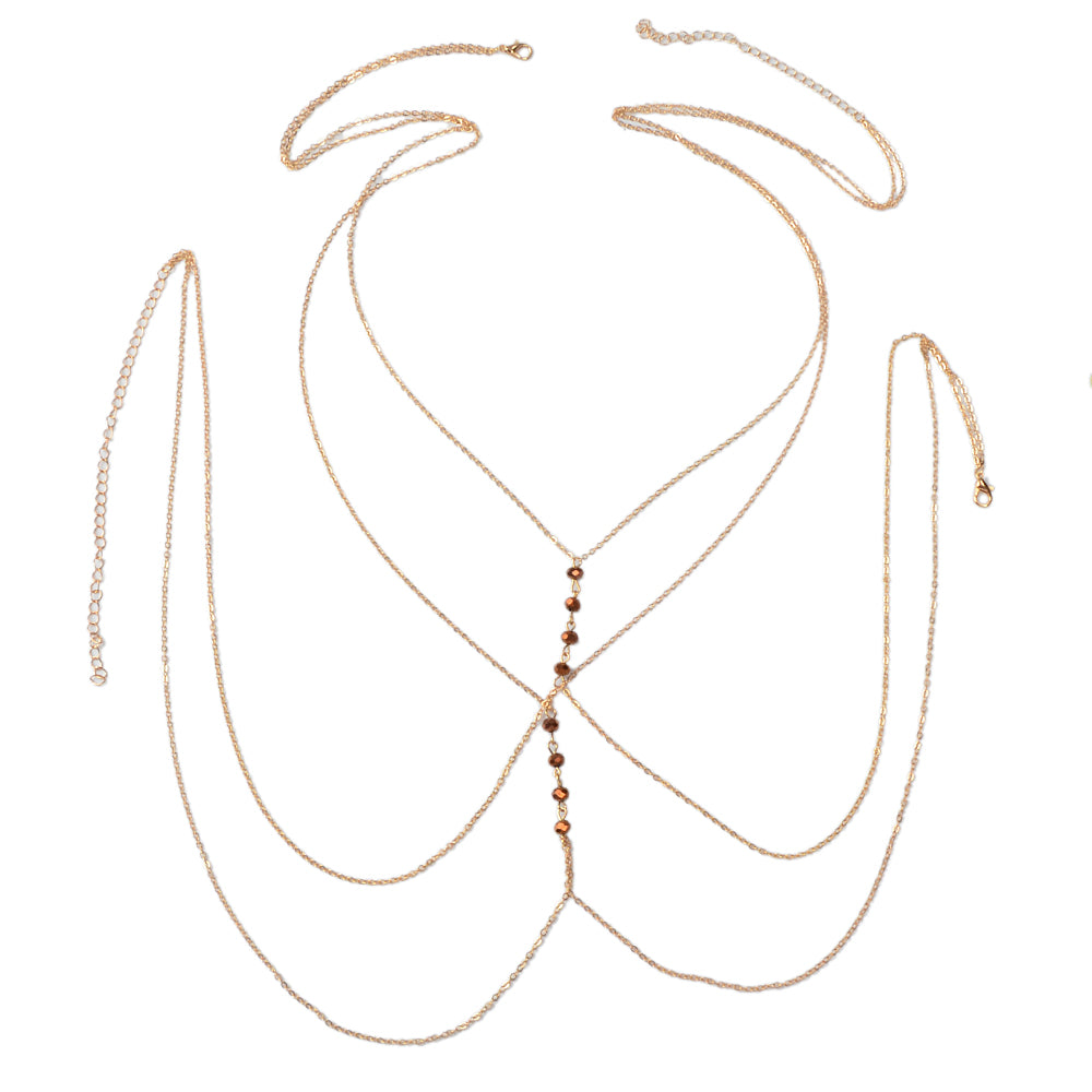 Body Chain Jewellery for Girls Bikini Belly Chain Necklace with Acrylic Beads-4