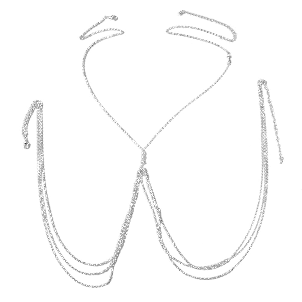 Bikini Beach Multi-layer Tassel Body Chain Chest Harness Belly Waist Jewellery-3