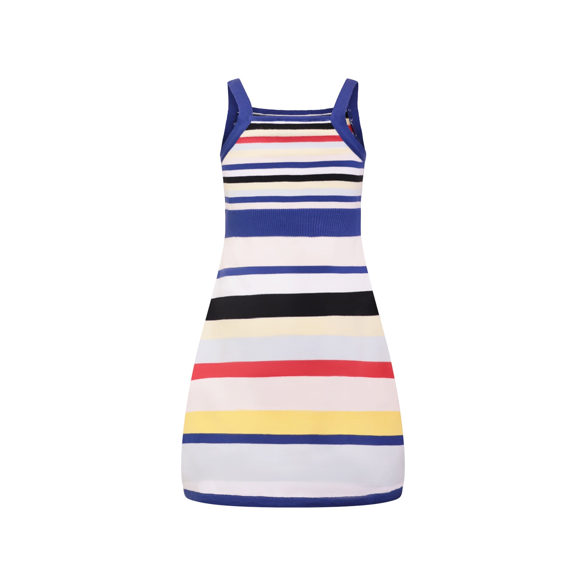 Girls Beach Dress with Bright Stripes-3