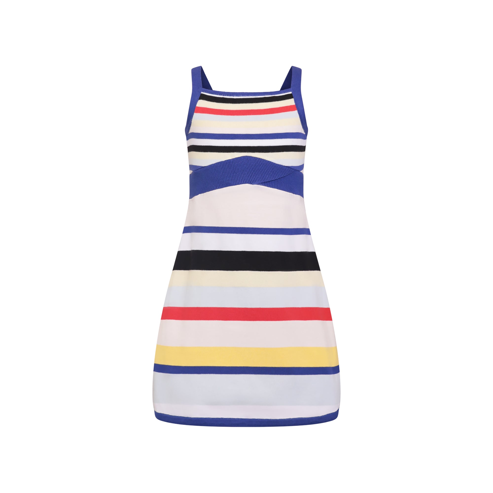 Girls Beach Dress with Bright Stripes-0