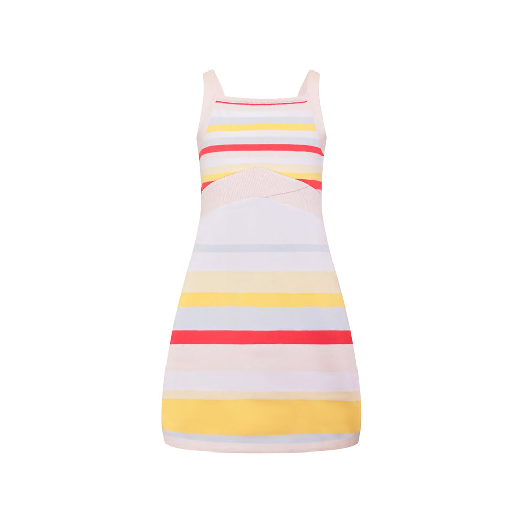 Girls Beach Dress with Bright Stripes-0