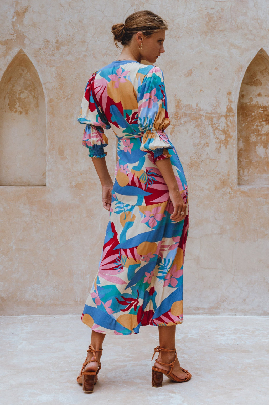 Set Sail Puff Sleeve Wrap Cotton Dress (Sale)-2