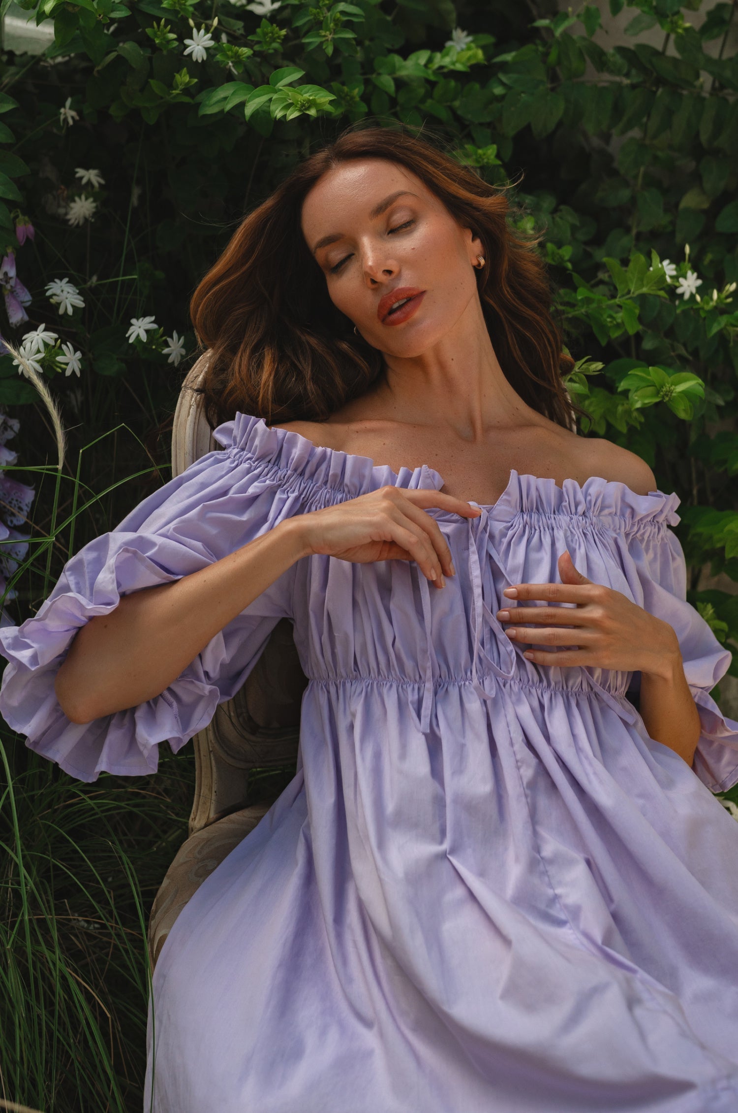 Vacay Off Shoulder Cotton Mini Dress (Sale)-0