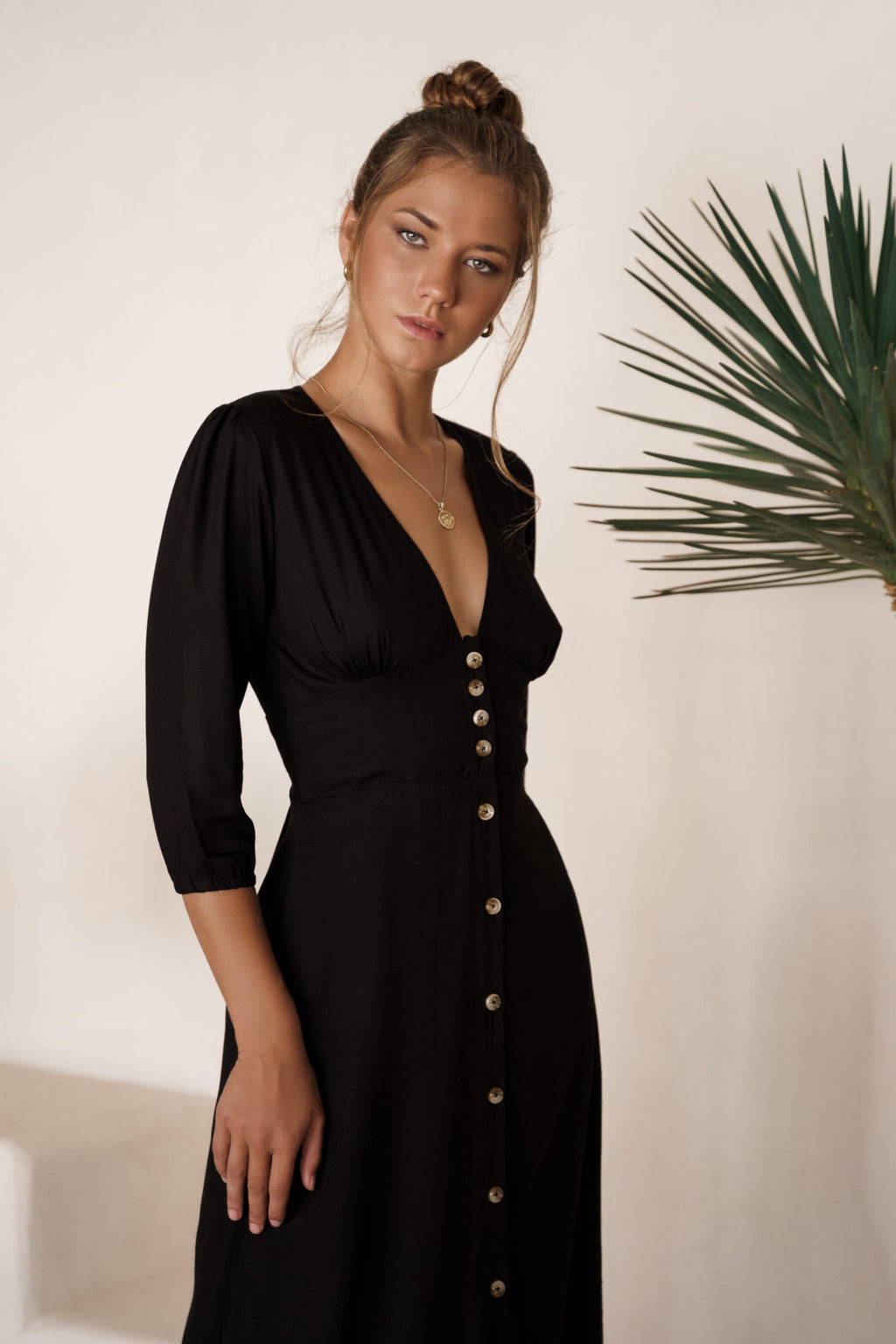 Whisper Light Button up Midi Dress-4