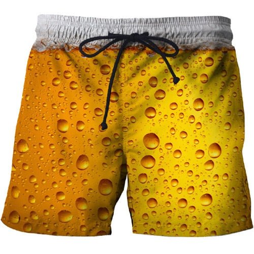 Beer cover Printed Beach Shorts Men Casual Board Shorts Vacation Quick Dry Shorts Swimwear Streetwear DropShip-7