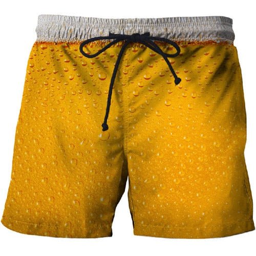 Beer cover Printed Beach Shorts Men Casual Board Shorts Vacation Quick Dry Shorts Swimwear Streetwear DropShip-11