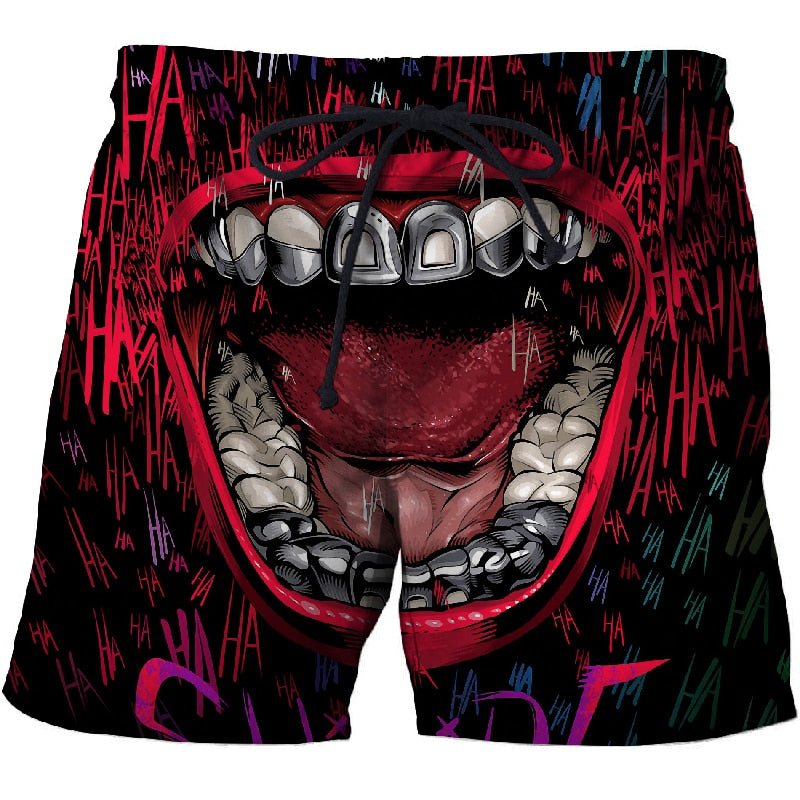 Clown mouth 3d Printed Beach Shorts Men Shorts 3d Shorts Plage Summer Swimwear Quick Dry Pants Board Shorts Drop Ship-0