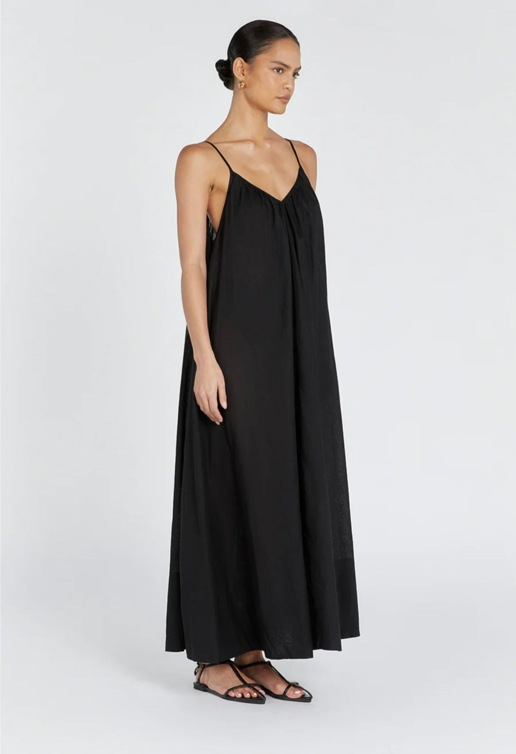 Black Cotton Dress | Maxi Dress | Cotton Dress | Black Dress-3