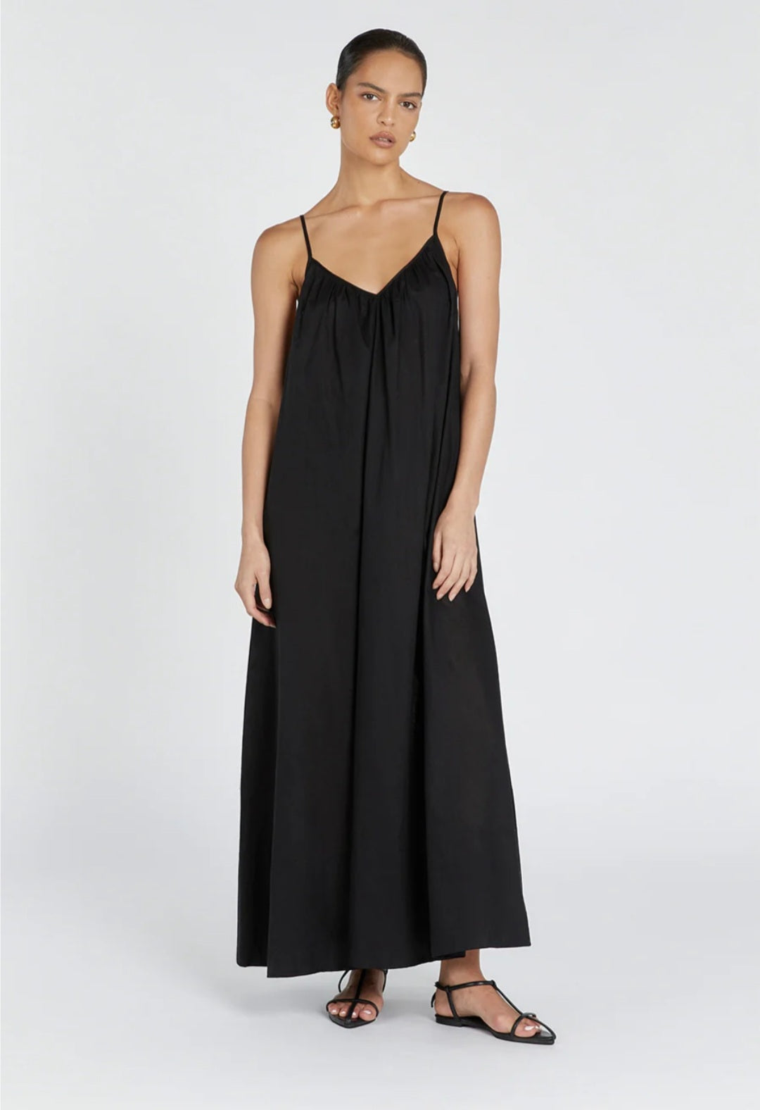 Black Cotton Dress | Maxi Dress | Cotton Dress | Black Dress-0