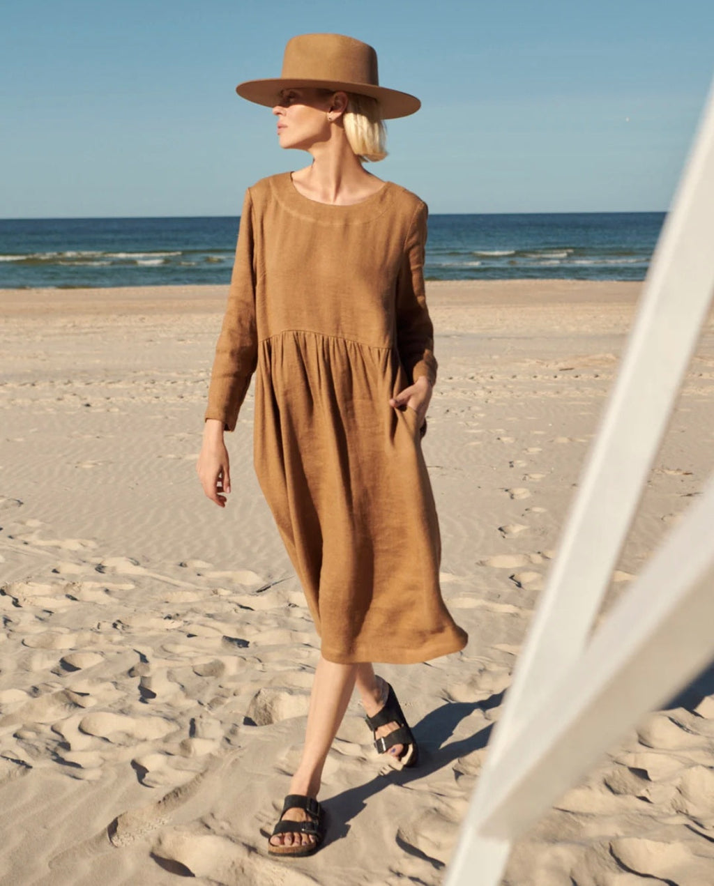 Brown Linen Dress | Maxi Dress | Linen Dress | Linen Clothing | 100% Organic Linen-0