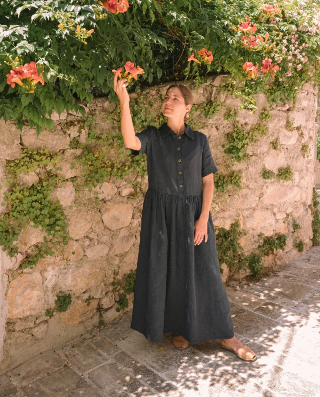 Blue Linen Dress | Maxi Dress | Linen Dress | Linen Clothing | 100% Organic Linen-0