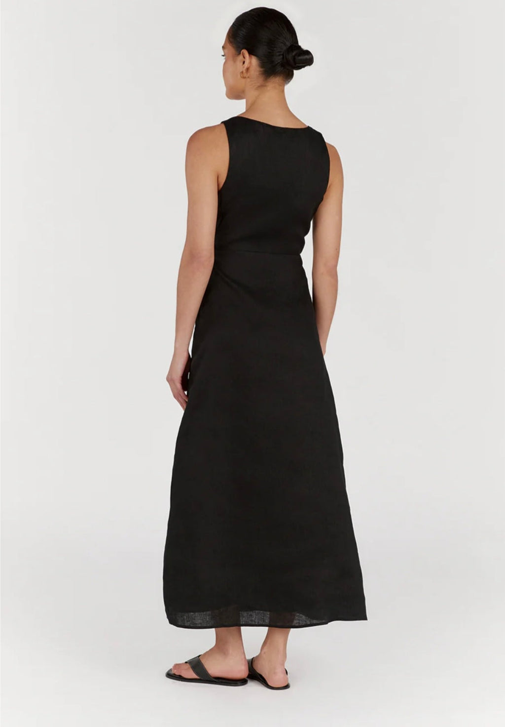 Black Linen Dress | Maxi Dress | Linen Dress | Linen Clothing | 100% Organic Linen-2